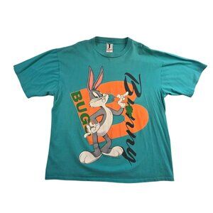 Vintage Bugs Bunny 1993 Green T-shirt Size XL Made In USA